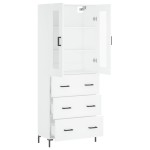 vidaXL Dulap înalt, alb, 69,5x34x180 cm, lemn compozit