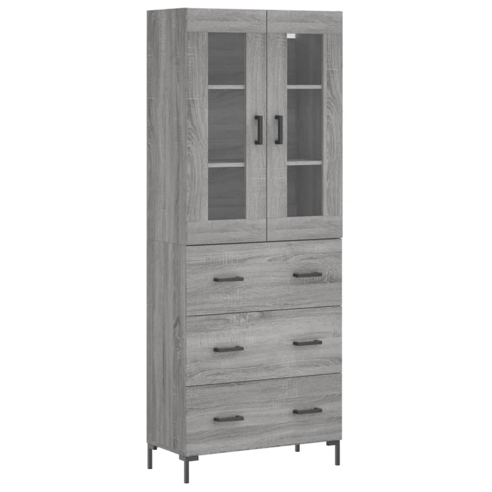 vidaXL Dulap înalt, gri sonoma, 69,5x34x180 cm, lemn compozit