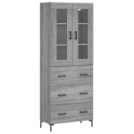 vidaXL Dulap înalt, gri sonoma, 69,5x34x180 cm, lemn compozit