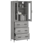 vidaXL Dulap înalt, gri sonoma, 69,5x34x180 cm, lemn compozit