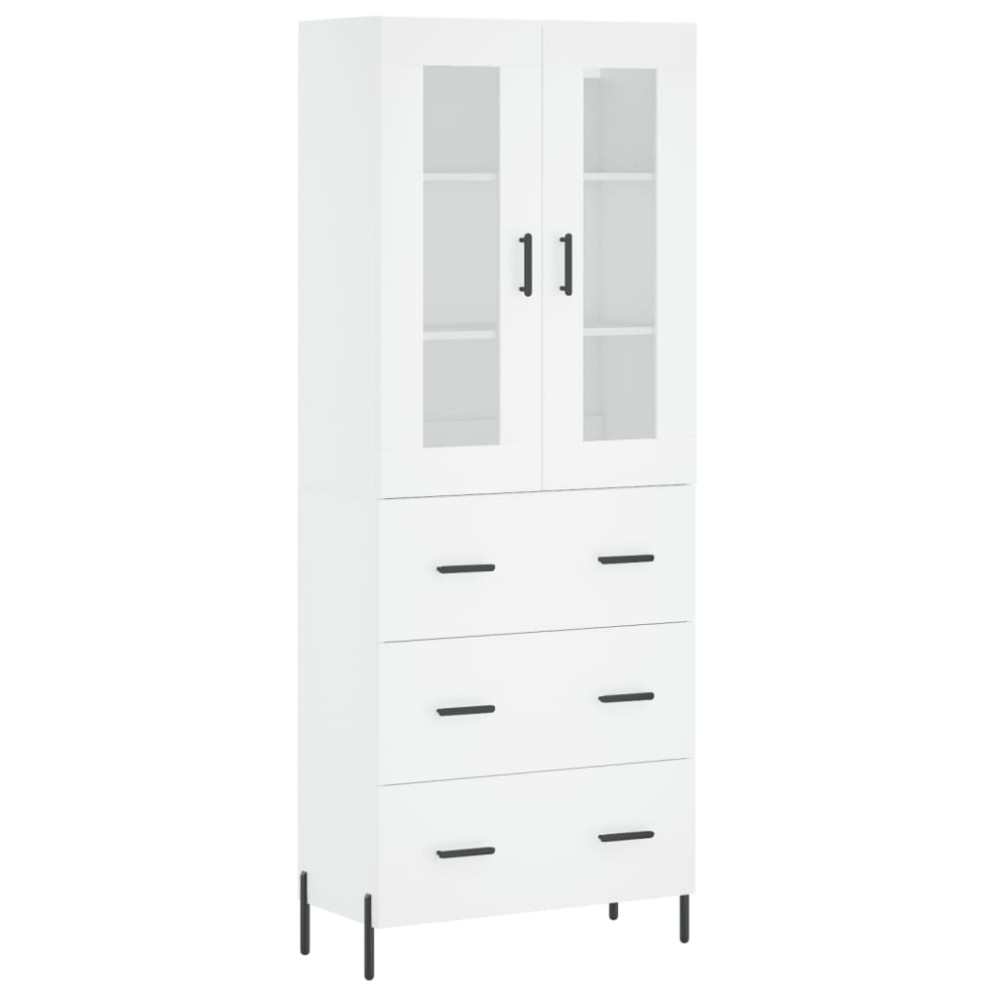 vidaXL Dulap înalt, alb, 69,5x34x180 cm, lemn compozit