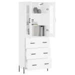 vidaXL Dulap înalt, alb, 69,5x34x180 cm, lemn compozit