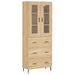 vidaXL Dulap înalt, stejar sonoma, 69,5x34x180 cm, lemn compozit