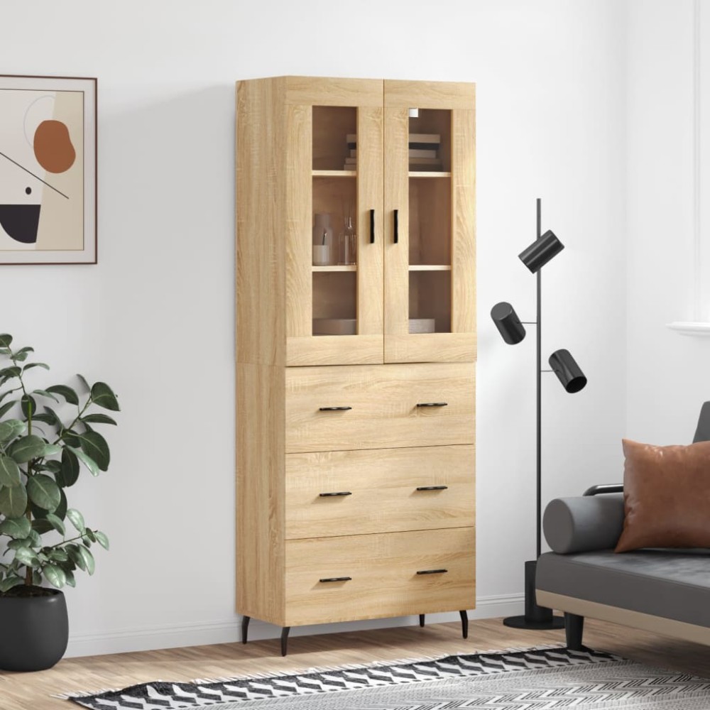 vidaXL Dulap înalt, stejar sonoma, 69,5x34x180 cm, lemn compozit