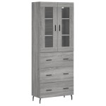 vidaXL Dulap înalt, gri sonoma, 69,5x34x180 cm, lemn compozit