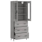 vidaXL Dulap înalt, gri sonoma, 69,5x34x180 cm, lemn compozit