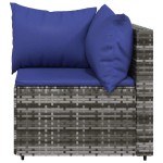 vidaXL Set mobilier de grădină cu perne, 3 piese, gri, poliratan vidaXL Set mobilier de grădină cu perne, 3 piese, gri, poliratan