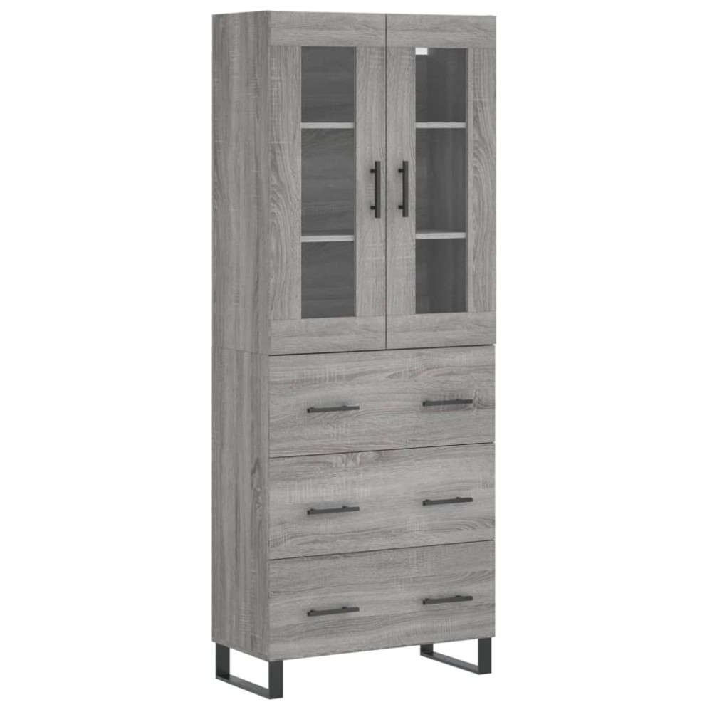 vidaXL Dulap înalt, gri sonoma, 69,5x34x180 cm, lemn compozit