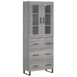 vidaXL Dulap înalt, gri sonoma, 69,5x34x180 cm, lemn compozit
