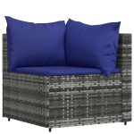 vidaXL Set mobilier de grădină cu perne, 3 piese, gri, poliratan vidaXL Set mobilier de grădină cu perne, 3 piese, gri, poliratan