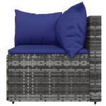 vidaXL Set mobilier de grădină cu perne, 3 piese, gri, poliratan vidaXL Set mobilier de grădină cu perne, 3 piese, gri, poliratan