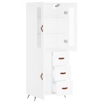 vidaXL Dulap înalt, alb, 69,5x34x180 cm, lemn compozit