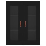 vidaXL Dulap înalt, negru, 69,5x34x180 cm, lemn compozit