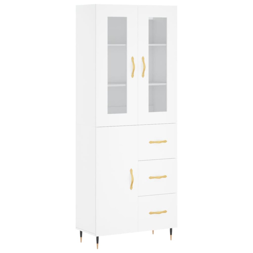 vidaXL Dulap înalt, alb, 69,5x34x180 cm, lemn compozit
