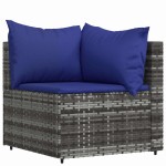 vidaXL Set mobilier de grădină cu perne, 4 piese, gri, poliratan vidaXL Set mobilier de grădină cu perne, 4 piese, gri, poliratan
