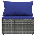 vidaXL Set mobilier de grădină cu perne, 4 piese, gri, poliratan vidaXL Set mobilier de grădină cu perne, 4 piese, gri, poliratan