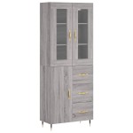 vidaXL Dulap înalt, gri sonoma, 69,5x34x180 cm, lemn compozit