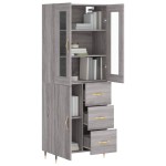 vidaXL Dulap înalt, gri sonoma, 69,5x34x180 cm, lemn compozit