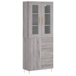vidaXL Dulap înalt, gri sonoma, 69,5x34x180 cm, lemn compozit