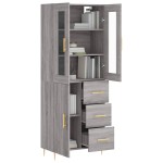 vidaXL Dulap înalt, gri sonoma, 69,5x34x180 cm, lemn compozit