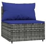 vidaXL Set mobilier de grădină cu perne, 4 piese, gri, poliratan vidaXL Set mobilier de grădină cu perne, 4 piese, gri, poliratan