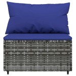 vidaXL Set mobilier de grădină cu perne, 4 piese, gri, poliratan vidaXL Set mobilier de grădină cu perne, 4 piese, gri, poliratan