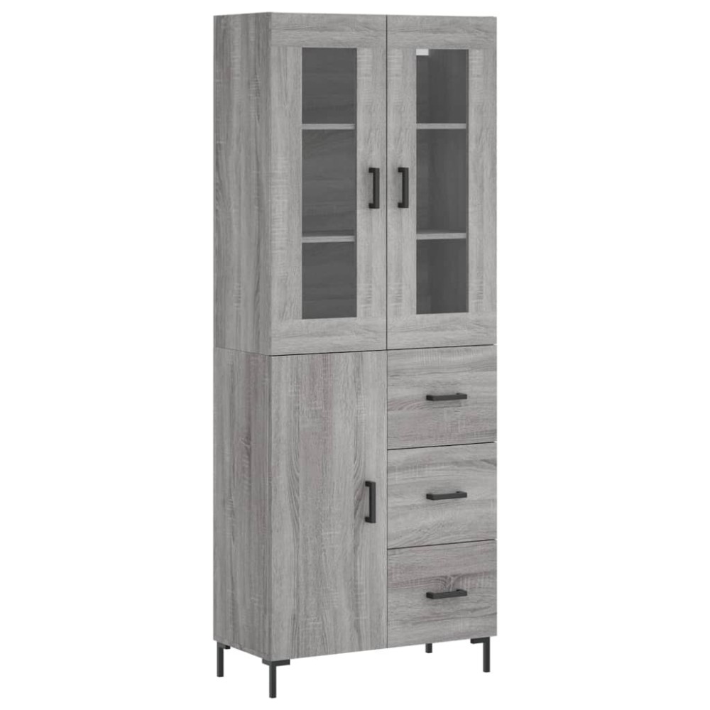vidaXL Dulap înalt, gri sonoma, 69,5x34x180 cm, lemn compozit