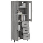 vidaXL Dulap înalt, gri sonoma, 69,5x34x180 cm, lemn compozit