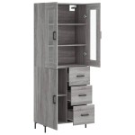 vidaXL Dulap înalt, gri sonoma, 69,5x34x180 cm, lemn compozit