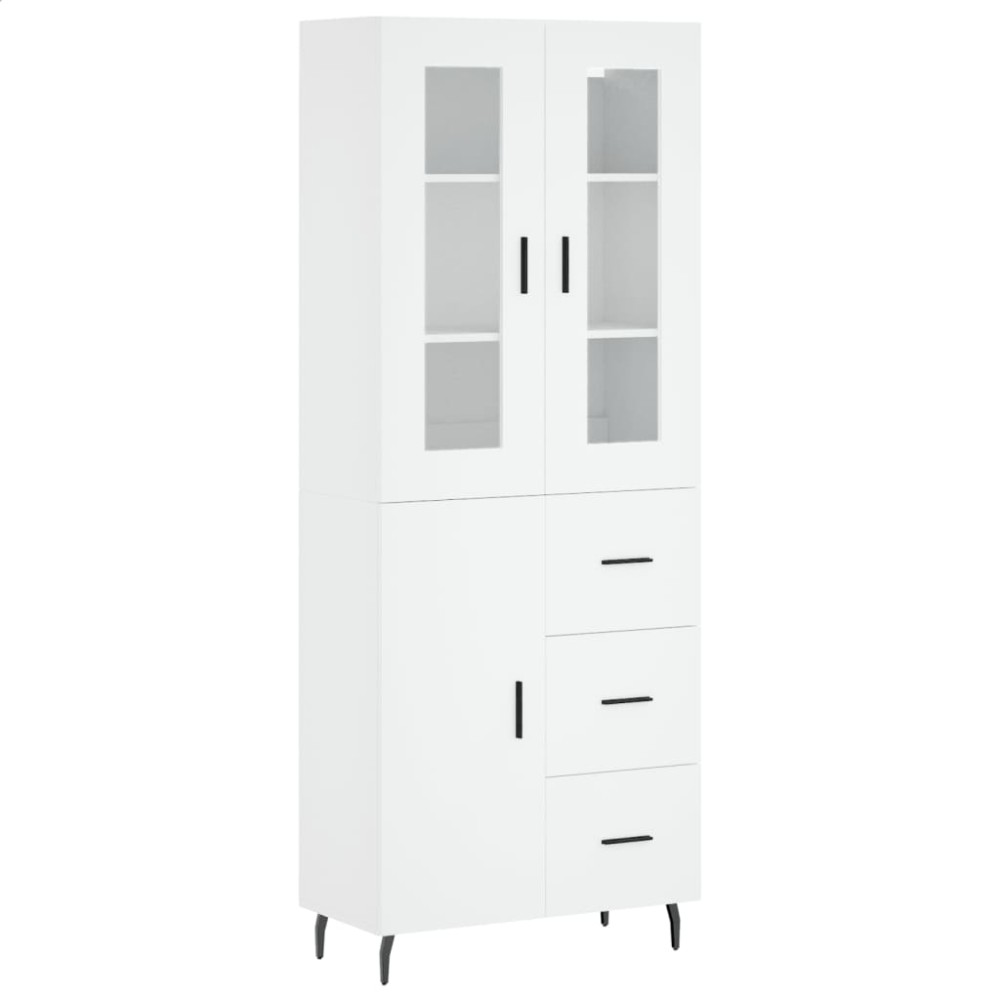 vidaXL Dulap înalt, alb, 69,5x34x180 cm, lemn compozit