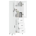 vidaXL Dulap înalt, alb, 69,5x34x180 cm, lemn compozit