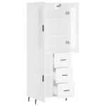 vidaXL Dulap înalt, alb, 69,5x34x180 cm, lemn compozit