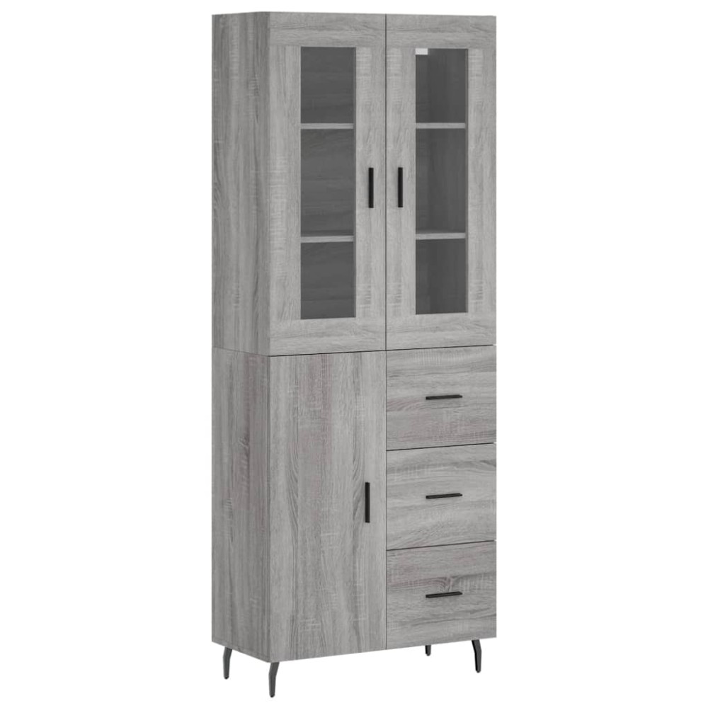 vidaXL Dulap înalt, gri sonoma, 69,5x34x180 cm, lemn compozit