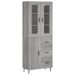 vidaXL Dulap înalt, gri sonoma, 69,5x34x180 cm, lemn compozit
