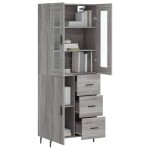 vidaXL Dulap înalt, gri sonoma, 69,5x34x180 cm, lemn compozit