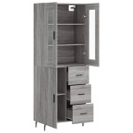vidaXL Dulap înalt, gri sonoma, 69,5x34x180 cm, lemn compozit