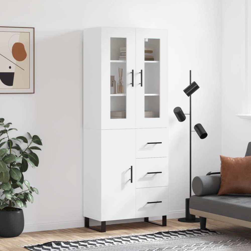 vidaXL Dulap înalt, alb, 69,5x34x180 cm, lemn compozit