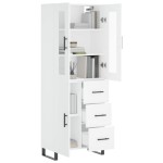 vidaXL Dulap înalt, alb, 69,5x34x180 cm, lemn compozit