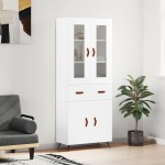 vidaXL Dulap înalt, alb, 69,5x34x180 cm, lemn compozit