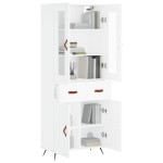 vidaXL Dulap înalt, alb, 69,5x34x180 cm, lemn compozit