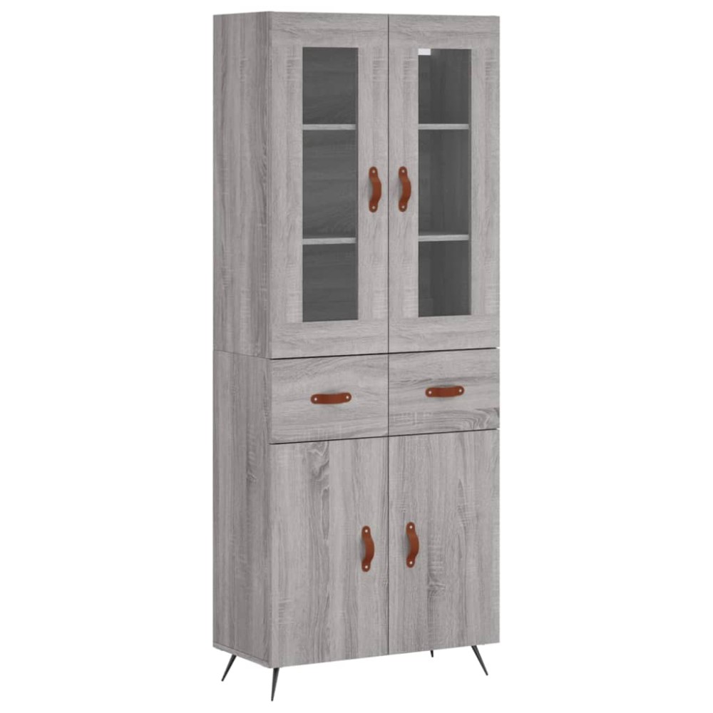 vidaXL Dulap înalt, gri sonoma, 69,5x34x180 cm, lemn compozit