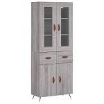 vidaXL Dulap înalt, gri sonoma, 69,5x34x180 cm, lemn compozit