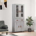 vidaXL Dulap înalt, gri sonoma, 69,5x34x180 cm, lemn compozit