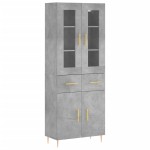 vidaXL Dulap înalt, gri beton, 69,5x34x180, lemn compozit