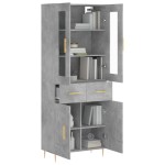 vidaXL Dulap înalt, gri beton, 69,5x34x180, lemn compozit