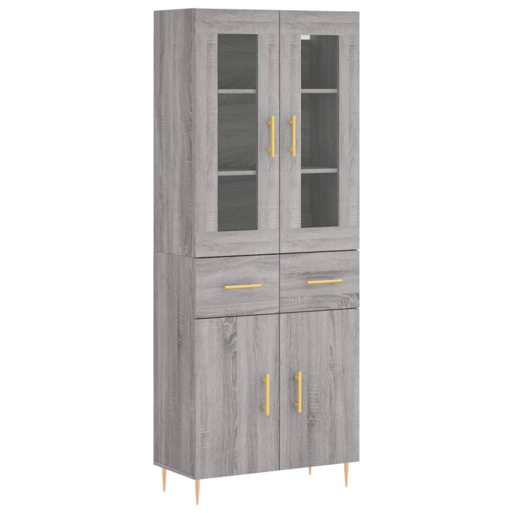 vidaXL Dulap înalt, gri sonoma, 69,5x34x180 cm, lemn compozit