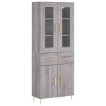 vidaXL Dulap înalt, gri sonoma, 69,5x34x180 cm, lemn compozit