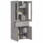 vidaXL Dulap înalt, gri sonoma, 69,5x34x180 cm, lemn compozit