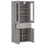 vidaXL Dulap înalt, gri sonoma, 69,5x34x180 cm, lemn compozit