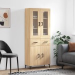 vidaXL Dulap înalt, stejar sonoma, 69,5x34x180 cm, lemn compozit